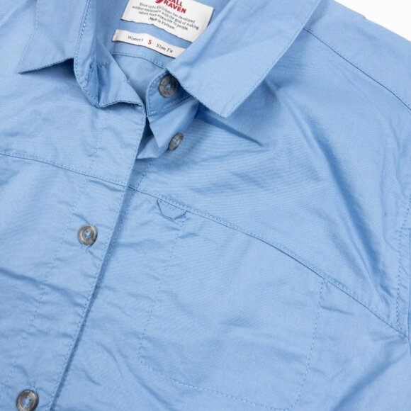 Fjallraven High Coast Stretch Shirt Women's Small Slim Fit River Blue Button-Up - Picture 6 of 11